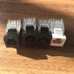 Black / White RJ45 Keystone Jack CAT5E UTP Gold Plating Size Customized for sale