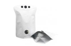 China 400g Matte White Stand Up Pouch 110 Microns Zipper Top See Through Pouches supplier