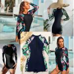 Black Elastic Function Sport One Piece Swimsuit Printing Colour