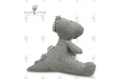 China PP Cotton Stuffed Plush Toy Non Toxic 100% Polyester Grey Dinosaur Plush 28cm supplier