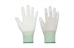 China Dust Free Polyester ESD Gloves PU Finger Coated Antistatic gloves supplier