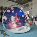 Custom Giant Inflatable Snow Globe Bubble Balloon House Photo Booth PVC With Christmas Backdrop for sale