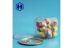 China Bulk Square 430ml clear PET Can for Peanut Nuts Leak Proof supplier