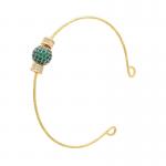 Adjustable 18k Gold Bangle Kids Round Ball Zircon Rhinestone Bangle Bracelet for sale