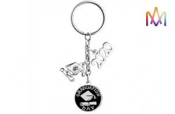 China Meaningful Gift Bachelor Cap Custom Shaped Keychains supplier