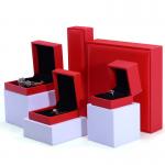 Custom Brand Red Faux Leather Jewelry Box Luxury Jeweller Packaging Box for sale