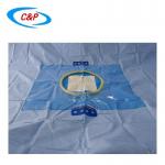 Disposable Cesarean C Section Surgical Drape cloth With Pouch Blue for sale