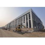 Industrial Steel Frame Warehouse With H Beam And Sandwich Panel Roof Cladding for sale