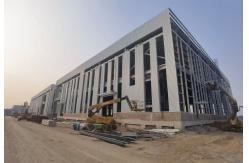 China Industrial Steel Frame Warehouse With H Beam And Sandwich Panel Roof Cladding supplier