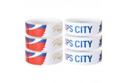 China Yellow Orange Custom Paper Wristbands For Events Synthetic Security supplier
