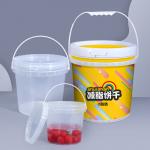 Customizable 1L-20L Clear Food Grade Snacks Milk Tea Packing Bucket With Lid for B2B for sale