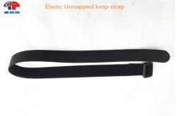 China Black High Temp Adjustable Buckle Elastic Hook And Loop Strap With Clips supplier