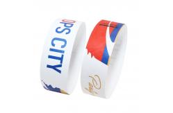 China Custom Logo Tyvek Paper Wristbands For Access Control Sequential Numbering supplier