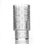 Retro Crystal Clear Coffee Drinking Glasses Cup Ripple Glassware Embossed for sale