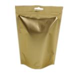 Resealable Plastic Stand Up Pouch Coffee Packing Bags Gold Aluminum Foil for sale