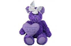 China Purple Animated Plush Christmas Toys With Big Heart High Durability supplier