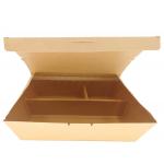 Kraft Paper Biodegradable Takeaway Containers Disposable With Compartment for sale