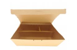 China Kraft Paper Biodegradable Takeaway Containers Disposable With Compartment supplier