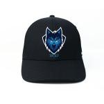 100% Cotton Customized Design Black rubber wolf Logo 6 Panel Baseball Caps Hats for sale
