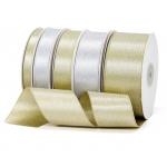 Spot gold and silver ribbon gifts, gold and silver silk woven ribbons, fresh flower gift boxes, packaging accessories, ribbons for sale