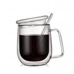 High Borosilicate Double Wall Glass Cup For Drinking Coffee Eco Friendly
