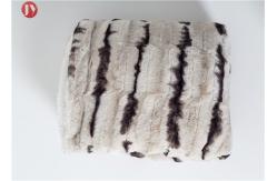 China Animal Print Stripe Mink Fur Plush Fur Blanket Rectangular Keeping Warm supplier