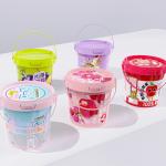 900ml 32oz PP Plastic Beverage Chocolate Spread Sauces Pack Buckets with Cover Handle for sale