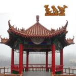 Glossy Wooden Gazebo Roof Tiles Asian Style Glazed Garden Tiled Roof Gazebo for sale
