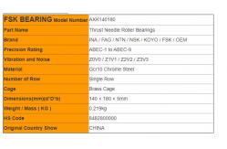 China AXK140180 Plane Thrust Needle Roller Bearings for Construction Machinery supplier