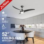Sliver Plastic Blades WIFI Control LED Ceiling Fan with 2- and 4000k Color Temperature for sale