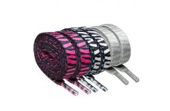 China Flat Twisted Rope Shoe Strings Knitted 1cm Flat Boot Laces Printed supplier
