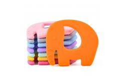 China Orange Babies Silicone Teether Elephant Teether Food Grade supplier