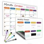 Magnetic Dry Erase Reusable Daily Weekly Monthly Planner Set 17x11'' A3 A4 Custom