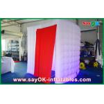 Camber Inflatable Party Photo Booth Windproof With LED Light And Red Curtain for sale