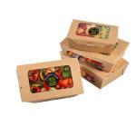 One Time Ice Cream Flexo Offset Kraft Paper Bowls Disposable kraft Paper Salad Fruit Takeaway Lunch Packaging Box for sale