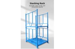 China Supermarket Galvanized Stackable Metal Racks Foldable Cargo Storage Roll Container supplier