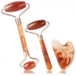 Anti Aging Face Jade Roller Set Rose Quartz Massage Roller for sale
