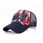 Adjustable Black Mesh Baseball Caps 3D Embroidery 6 Panel 100% Cotton Mesh Net for sale