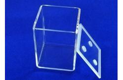 China Cuboid Container Quartz Urn Clear Cube Size One Side Open Hardened supplier
