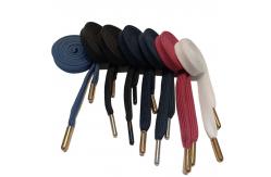 China Custom 100% Polyester 1cm Flat Hoodie String With Aglet Metal Tips supplier