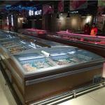Custom Combination Supermarket Island Freezer 2.008m Length Sliding Glass Door Cabinet for sale