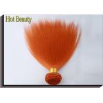 Orange Virgin Human Hair Extensions 12 Inch Double Stitch Weft Single Drawn
