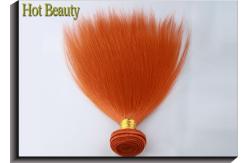 China Orange Virgin Human Hair Extensions 12 Inch Double Stitch Weft Single Drawn supplier