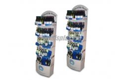 China Drinking Wine POS Cardboard Display Stands 5 Round Shelf Silver False Base supplier