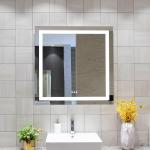 Wall Mounted LED Bathroom Mirror With Lights Dimming Function Polished Silver Mirror for sale