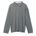 180gsm Collar Woven Belt Grey Long Sleeve Knitted Shirt for sale