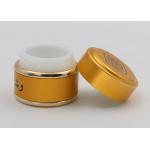 Gold 1 Oz 2 Oz 4 Oz Glass Cosmetic Jars , Makeup Sample Containers Aluminum Cover for sale
