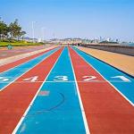 China Environmentally Eco Sports Flooring Recycled Spray Coat System  IAAF manufacturer