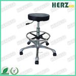 Swivel High ESD PU Leather Antsiatic Round Stool With Footrest for sale