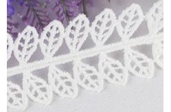 China Guipure Embroidery Water Soluble Polyester Lace Trim with Bilateral Leaves supplier